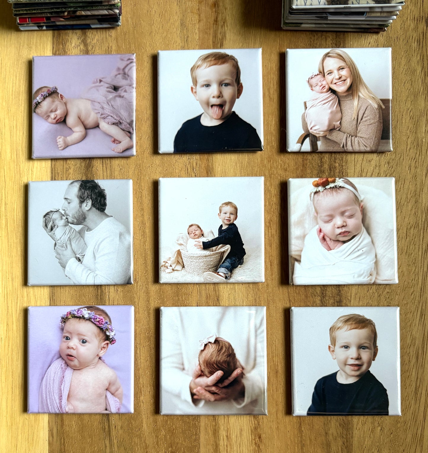 CUSTOM PHOTO MAGNETS | SET OF 9 PERSONALIZED 2" x 2" SQUARES